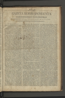 Gazeta Korrespondenta Warszawskiego i Zagranicznego. 1799, nr 97