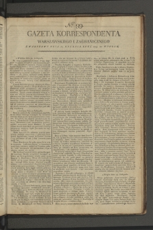 Gazeta Korrespondenta Warszawskiego i Zagranicznego. 1799, nr 99