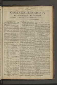Gazeta Korrespondenta Warszawskiego i Zagranicznego. 1799, nr 100