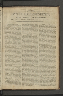 Gazeta Korrespondenta Warszawskiego i Zagranicznego. 1799, nr 101