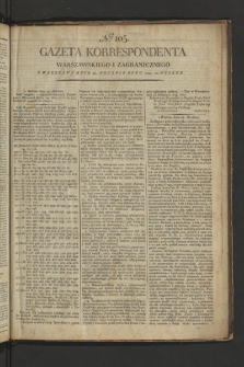 Gazeta Korrespondenta Warszawskiego i Zagranicznego. 1799, nr 105