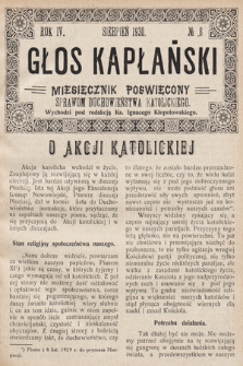 Głos Kapłański : miesięcznik poświęcony sprawom duchowieństwa katolickiego. 1930, nr 8