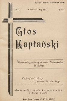 Głos Kapłański : miesięcznik poświęcony sprawom duchowieństwa katolickiego. 1931, nr 4-5