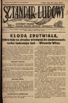 Sztandar Ludowy : ilustrowany tygodnik oświatowy, społeczny, polityczny i gospodarczy. 1925, nr 8