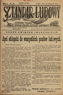 Sztandar Ludowy : ilustrowany tygodnik oświatowy, społeczny, polityczny i gospodarczy : Organ Związku Chłopskiego. 1925, nr 46