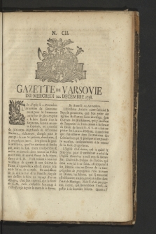 Gazette de Varsovie. 1758, nr 102