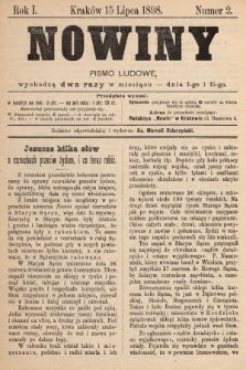 Nowiny : pismo ludowe. 1898, nr 2