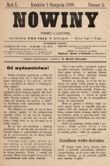 Nowiny : pismo ludowe. 1898, nr 3