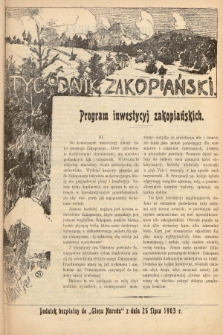 Tygodnik Zakopiański : dodatek bezpłatny do „Głosu Narodu” z dnia 26 lipca 1903, [nr 5]