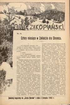 Tygodnik Zakopiański : dodatek bezpłatny do „Głosu Narodu” z dnia 2 sierpnia 1903, nr 6