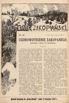 Tygodnik Zakopiański : dodatek bezpłatny do „Głosu Narodu” z dnia 13 września 1903, nr 12