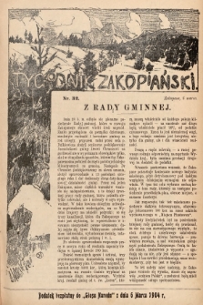 Tygodnik Zakopiański : dodatek bezpłatny do „Głosu Narodu” z dnia 6 marca 1904, nr 32