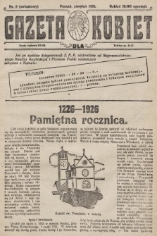 Gazeta dla Kobiet. 1926, nr 8 (związkowy)