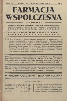 Farmacja Współczesna : czasopismo poświęcone naukowym, zawodowym i społecznym zagadnieniom farmacji, łącznie z dodatkiem naukowym p. n. „Acta Poloniae Pharmaceutica” : organ Stowarzyszenia „Nowa Farmacja”. 1938, nr 2