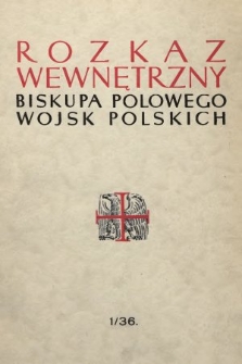 Rozkaz Wewnętrzny Biskupa Polowego Wojsk Polskch. 1936 [całość]