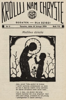 Króluj nam Chryste : dodatek dla dzieci. 1939, nr 8