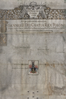 Dokument króla Jana III Sobieskiego nadający indygenat Janowi Jerzemu Kreczykowi