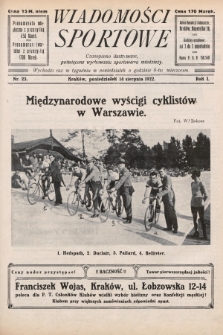 Wiadomości Sportowe : czasopismo ilustrowane poświęcone wychowaniu sportowemu młodzieży. 1922, nr 23