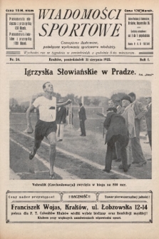 Wiadomości Sportowe : czasopismo ilustrowane poświęcone wychowaniu sportowemu młodzieży. 1922, nr 24