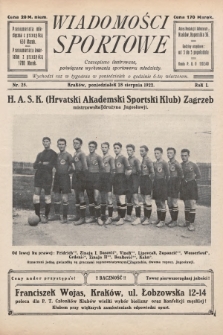 Wiadomości Sportowe : czasopismo ilustrowane poświęcone wychowaniu sportowemu młodzieży. 1922, nr 25