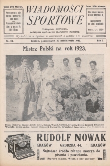 Wiadomości Sportowe : czasopismo ilustrowane poświęcone wychowaniu sportowemu młodzieży. 1922, nr 34