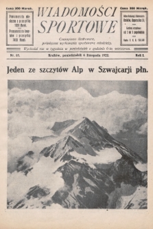Wiadomości Sportowe : czasopismo ilustrowane poświęcone wychowaniu sportowemu młodzieży. 1922, nr 35