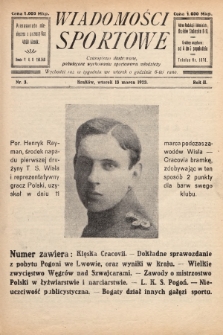 Wiadomości Sportowe : czasopismo ilustrowane poświęcone wychowaniu sportowemu młodzieży. 1923, nr 3