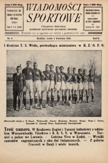Wiadomości Sportowe : czasopismo ilustrowane poświęcone wychowaniu sportowemu młodzieży. 1923, nr 6