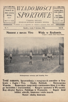 Wiadomości Sportowe : czasopismo ilustrowane poświęcone wychowaniu sportowemu młodzieży. 1923, nr 7