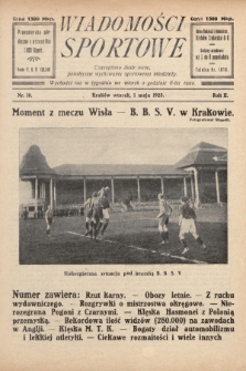 Wiadomości Sportowe : czasopismo ilustrowane poświęcone wychowaniu sportowemu młodzieży. 1923, nr 10