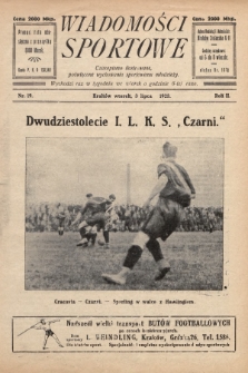 Wiadomości Sportowe : czasopismo ilustrowane poświęcone wychowaniu sportowemu młodzieży. 1923, nr 19