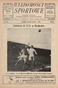 Wiadomości Sportowe : czasopismo ilustrowane poświęcone wychowaniu sportowemu młodzieży. 1923, nr 20