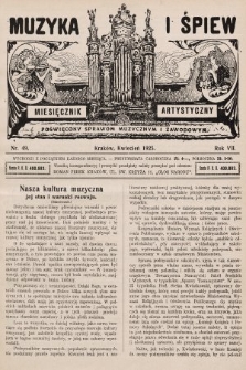 Muzyka i Śpiew: miesięcznik artystyczny : poświęcony sprawom muzycznym i zawodowym. 1925, nr 49