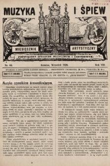 Muzyka i Śpiew: miesięcznik artystyczny : poświęcony sprawom muzycznym i zawodowym. 1926, nr 66