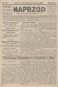 Naprzód : organ polskiej partyi socyalno-demokratycznej. 1901, nr 116 [nakład pierwszy skonfiskowany]