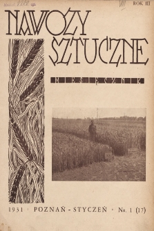 Nawozy Sztuczne. 1931, nr 1