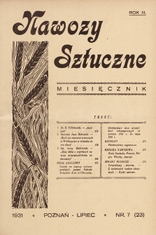 Nawozy Sztuczne. 1931, nr 7