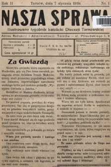 Nasza Sprawa : ilustrowany tygodnik katolicki Diecezji Tarnowskiej. 1934, nr 1