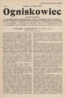 Ogniskowiec : dwutygodnik Komisji Śląskiej Zarządu Głównego Związku Polskiego Nauczycielstwa Szkół Powszechnych. 1929, nr 3