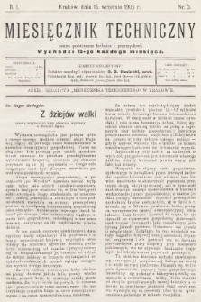 Miesięcznik Techniczny : pismo poświęcone technice i przemysłowi. 1905, nr 3