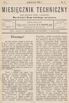Miesięcznik Techniczny : pismo poświęcone technice i przemysłowi. 1905, nr 4