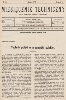 Miesięcznik Techniczny : pismo poświęcone technice i przemysłowi. 1906, nr 2
