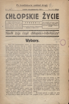 Chłopskie Życie. 1930, nr 1 (po konfiskacie nakład drugi)