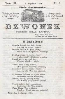 Dzwonek : pismo dla ludu. Nowa Serya. R. 12, 1871, T. 3 [całość]