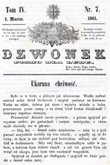 Dzwonek : pismo dla ludu. T. 4, 1861, nr 7