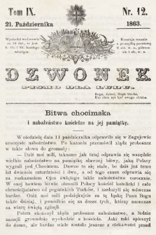 Dzwonek : pismo dla ludu. T. 9, 1863, nr 12