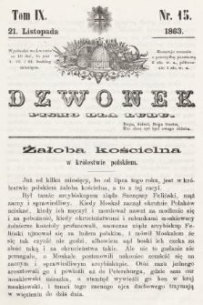 Dzwonek : pismo dla ludu. T. 9, 1863, nr 15