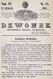 Dzwonek : pismo dla ludu. T. 15, 1866, nr 14