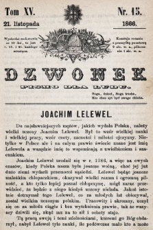 Dzwonek : pismo dla ludu. T. 15, 1866, nr 15