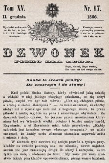Dzwonek : pismo dla ludu. T. 15, 1866, nr 17